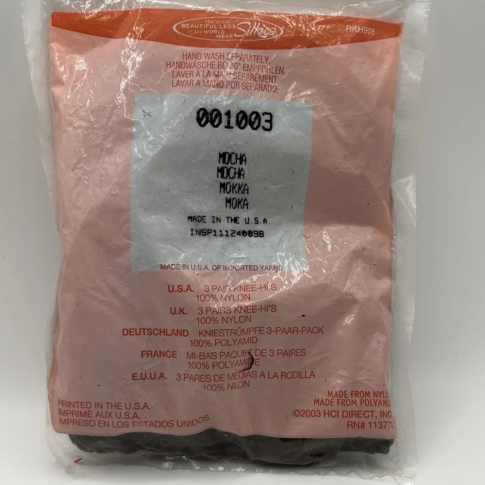 Lot-9Pair NOS Vtg Y2K Silkies Knee-hi's Stockings Mocha Day Sheer One Size